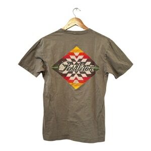 Pendelton Graphic Short Sleeve T-Shirt Gray Sz S/P Cotton Blend Grunge Western‎